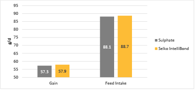  Daily feed growth (left) and daily feed intake
