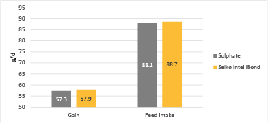 Daily feed growth (left) and daily feed intake