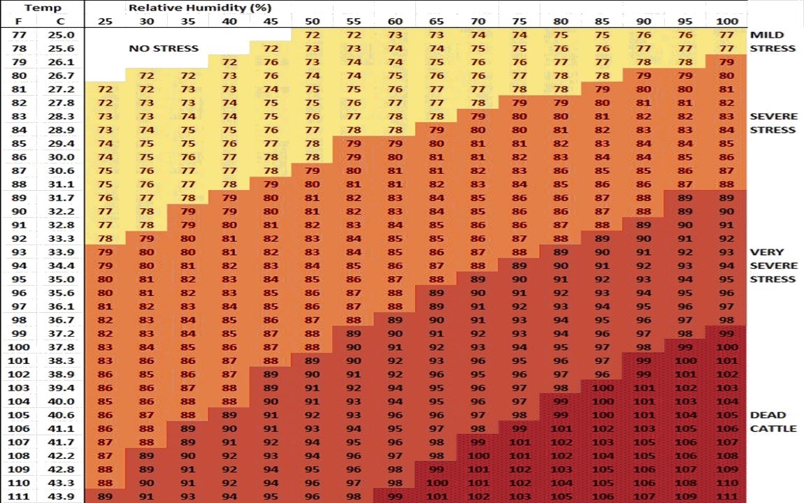 THI Index – Heat stress indicator